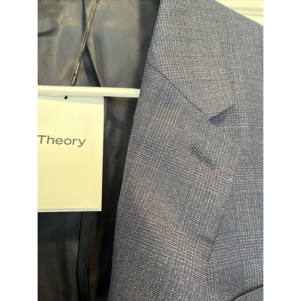 Theory Chambers Tonal Plaid Slim Fit Suit Jacket Baltic Multi Andes 42S 42 S - Picture 3 of 5